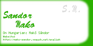 sandor mako business card