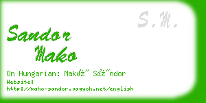 sandor mako business card